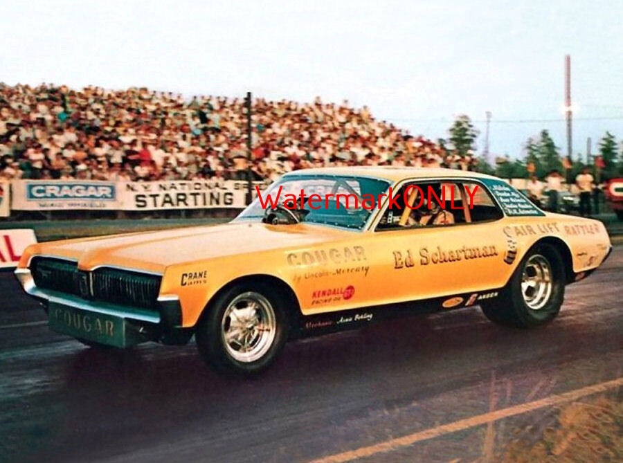 "Fast Eddie" Schartman 1967 Mercury Cougar NITRO Funny Car PHOTO! #(4)