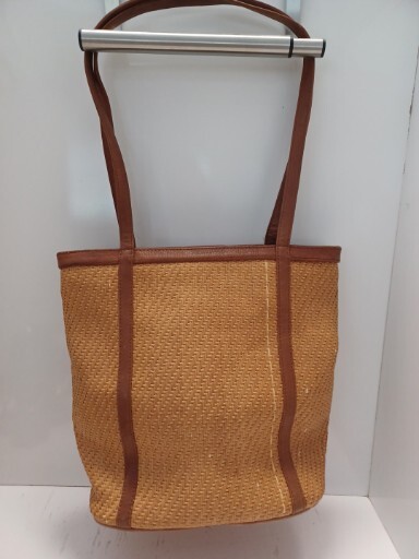 Vintage MARLO Handbags & Accessories Purse Shoulder Bag Woven Straw & Leather