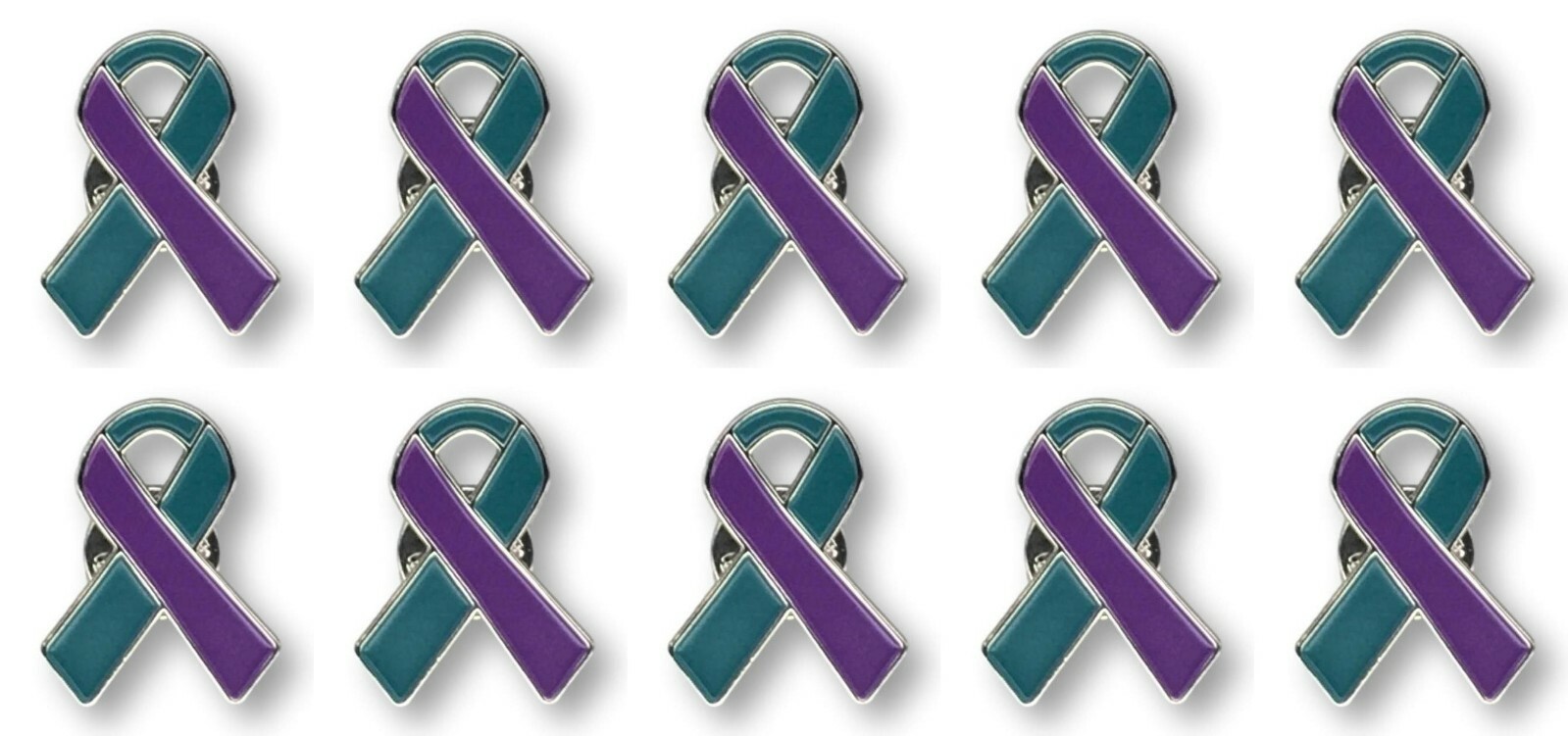 10 Sexual Assault Awareness Quality Enamel Ribbon Pins With Clutch ...