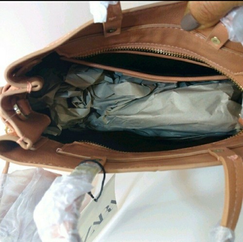 ZARA salmon Pink midi Shopper Detailed Topstiching Handbag NEW - Picture 4 of 10