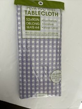 NEW Peva PVC Free Tablecloth 52x90IN OBLONG SEATS 4-8