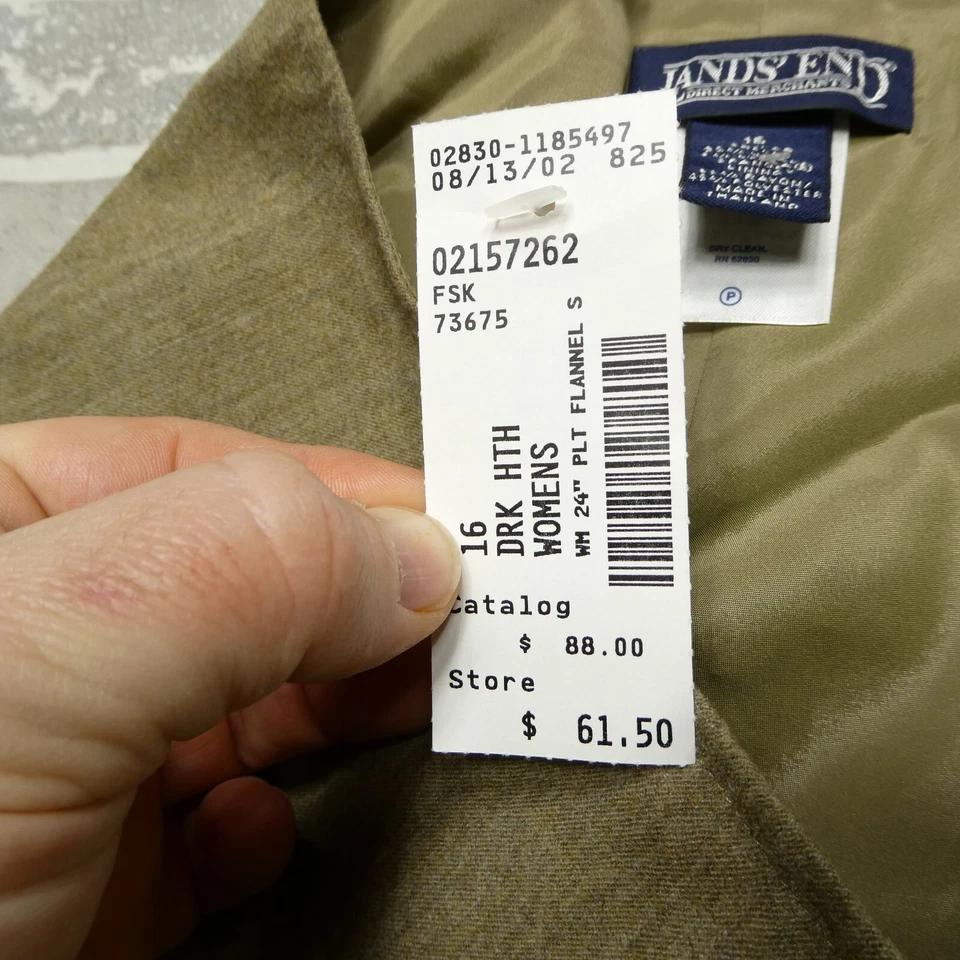 Falda Lands End Teacher para mujer talla 16 beige lana talla cremallera línea A Foto 4 de 4