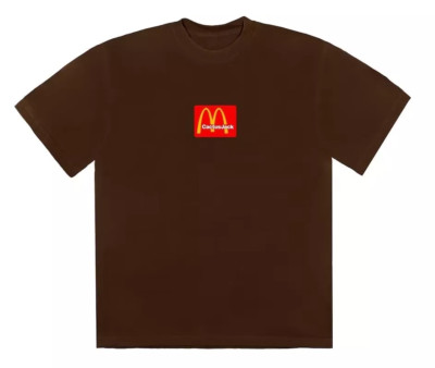 New Men's Travis Scott Cactus Jack McDonalds Sesame T-Shirt Brown Sz XL