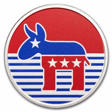 1 oz Silver Colorized Round - Democrat Donkey 96.66 per troy oz