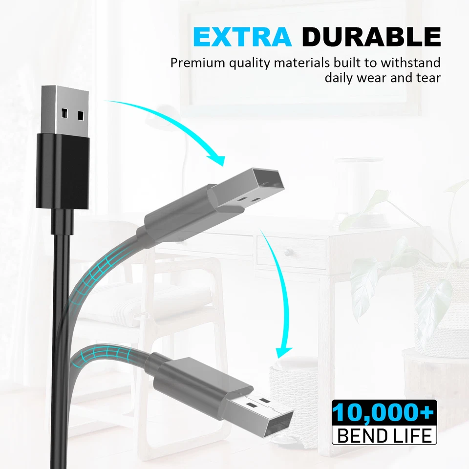 10ft USB Charging Cable for LG K40, Aristo 2/3/4, Solo LTE, Rebel 4, Journey  - Image 3 of 4