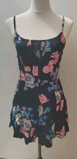 New Look Size 12 Black Pink Floral Lace Playsuit Strappy Lost Society Womens