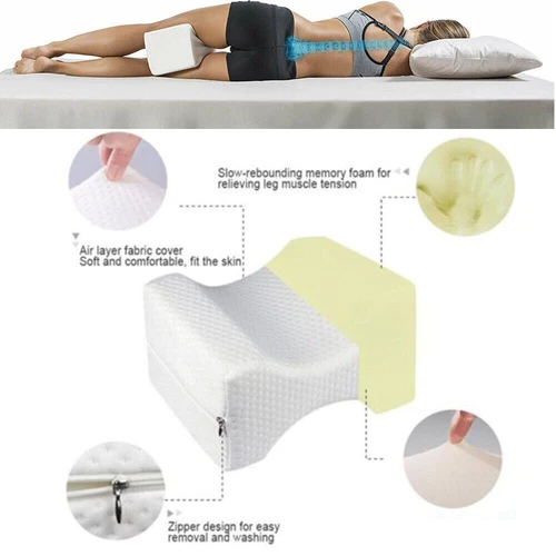 Knee Leg Pillow For Sleeping Cushion Support Between Legs Rest Memory Foam white - Picture 14 of 14