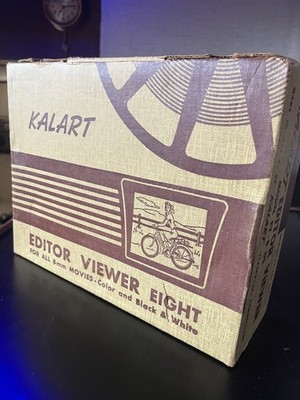 Kalart EV-8 DS 8mm Film Movie Editor Viewer Vintage, W/ Original Box & Papers