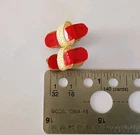 Vintage Barbie Picnic Set #967 Woven Strap w Red Insole Cork Wedge Shoes 1960s