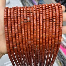 3x6mm Natural Red Jasper Heishi Disc Spacer Beads for Jewelry Making DIY 15 IN