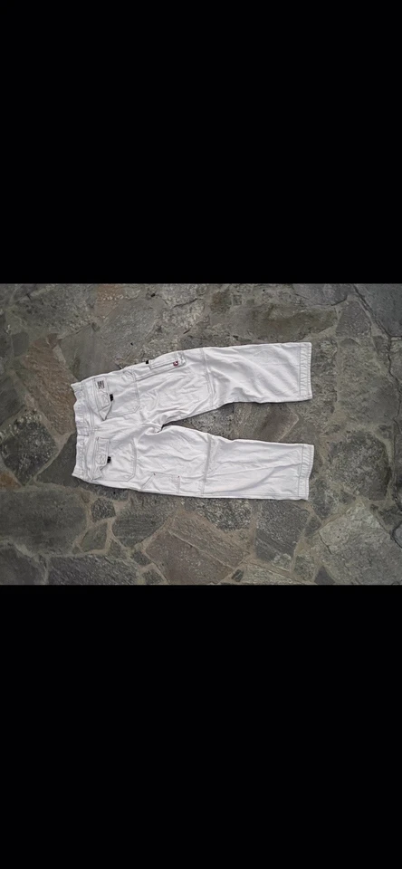 Pantalones de mezclilla JNCO cargo 36x32 caqui holgados logotipo pierna ancha patinador algodón vintage Foto 3 de 4