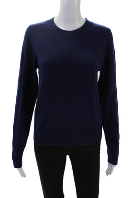 Roller Rabbit Womens Wool Crew Neck Long Sleeve Knit Sweater Blue Size S