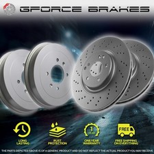 Front Drilled Rotors & Rear Drums for 2010-2011 KIA Soul 1.6L w/ Brake Drums
