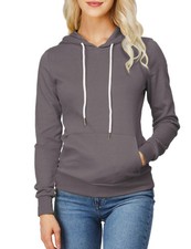 Women's Slim Fit Zip up Lightweight Long Sleeve Hooded Neck Sweatshirt SMOKEG...
