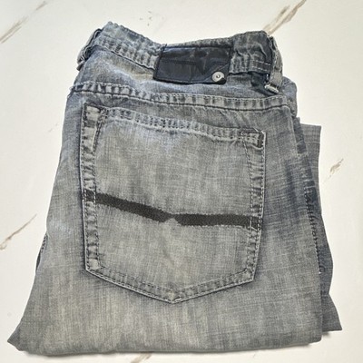 Buffalo Jeans Men s Gray Denim Straight Regular Fit Mid Rise Light Wash