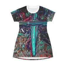 Vibrant Abstract T-Shirt Dress | Boho Style, Casual Wear, Summer Fashion, [...]