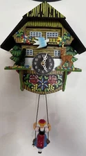 VTG Germany  Pendulum Cuckoo Clock Wood Works |Doesn’t Cuckoo|Whimsical Woodland