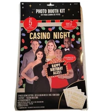 Casino Night Photo Booth Kit 5ft Party Backdrop Props Custom Personalize 