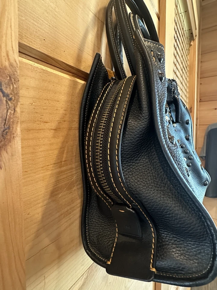 Bolso de Mano Coach 1941 Western Rivets & Pearl Rogue 30 20315 Cuero Negro Foto 2 de 4