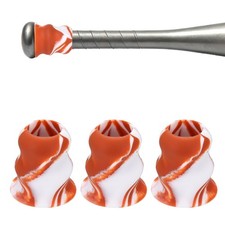 Silicone Bat Taper Bat Knob Taper Softball Grip Non-slip 3Pcs & Orange-White