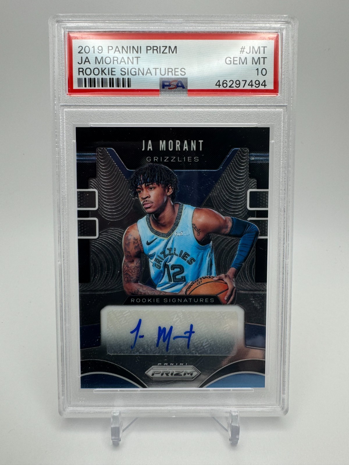 2019 PANINI PRIZM ROOKIE SIGNATURES #JMT JA MORANT PSA 10