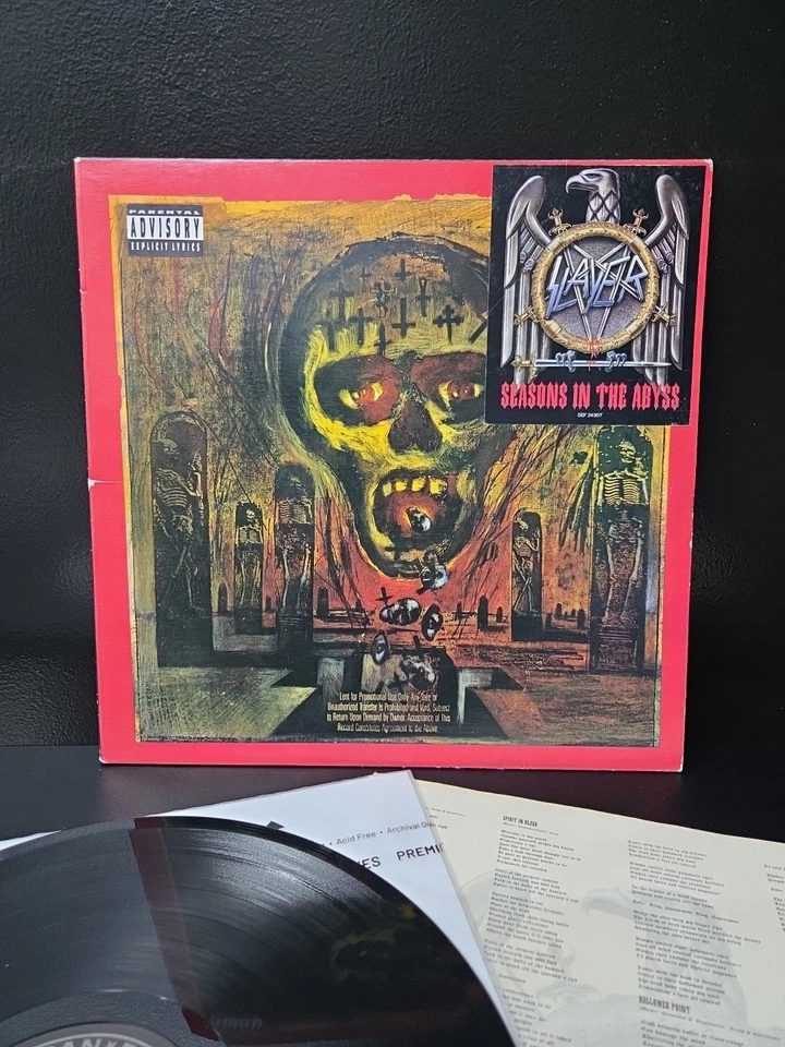 Slayer Seasons In The Abyss Lp Vinyl 1990 1st PROMO Press Hype/Insert VG+/EX Foto 2 de 4