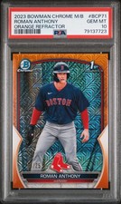2023 1st Bowman Chrome Mega Box ROMAN ANTHONY Orange Refractor #BCP71 /25 PSA 10