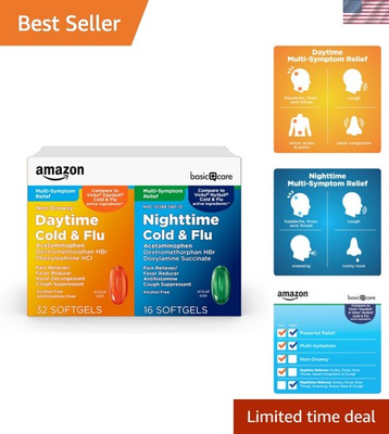 #ad Cold and Flu Relief Daytime and Nighttime Combo Pack Softgels for Multi Symp... $30.78