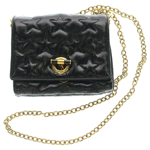 Yves Saint Laurent Star Motif Chain Shoulder Bag Leather Black
