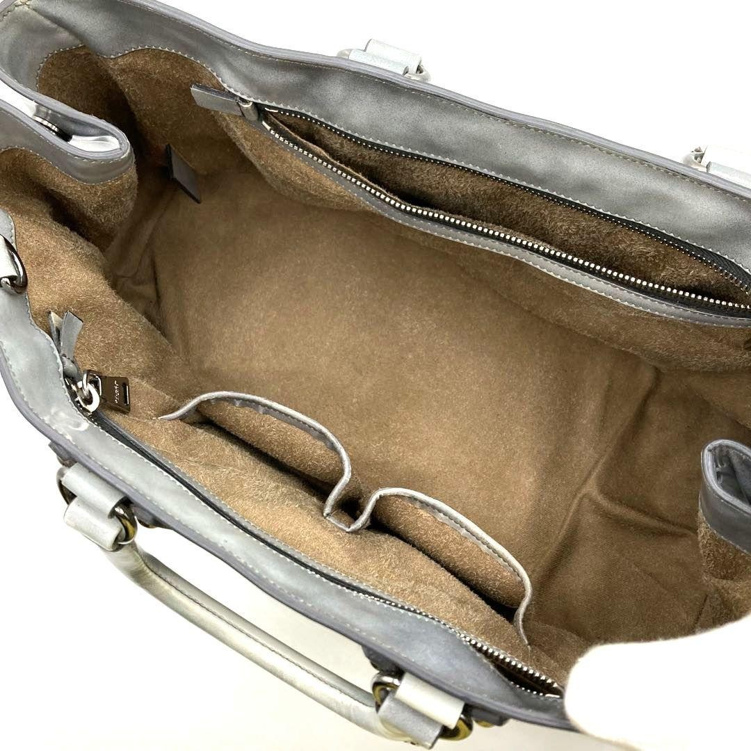 Rare PRADA 2way Handbag Tote Triangle Logo Coated Leather thumbnail 7