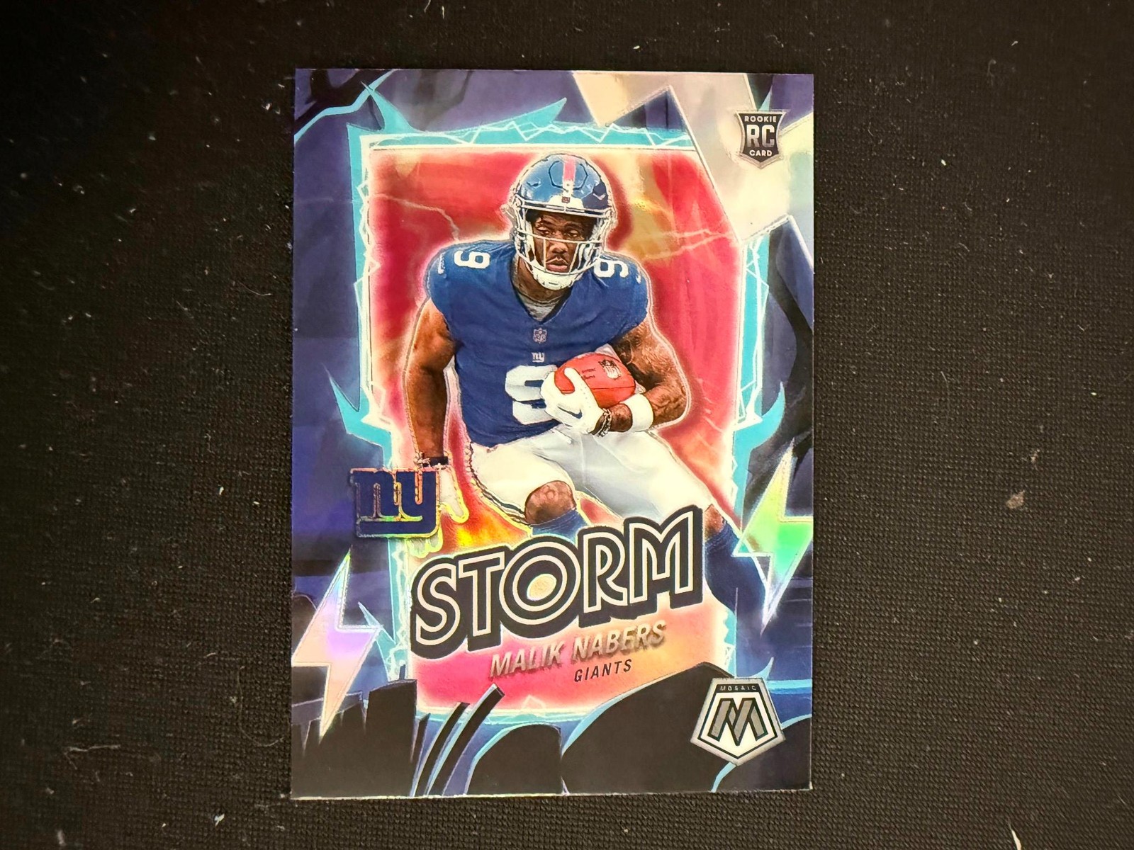 Malik Nabers 2024 Panini Mosaic Storm Rookie RC Silver Prizm New York Giants D23