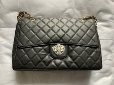 Black Jewel Quilted Chain Strap Shoulder Handbag New Without Tag