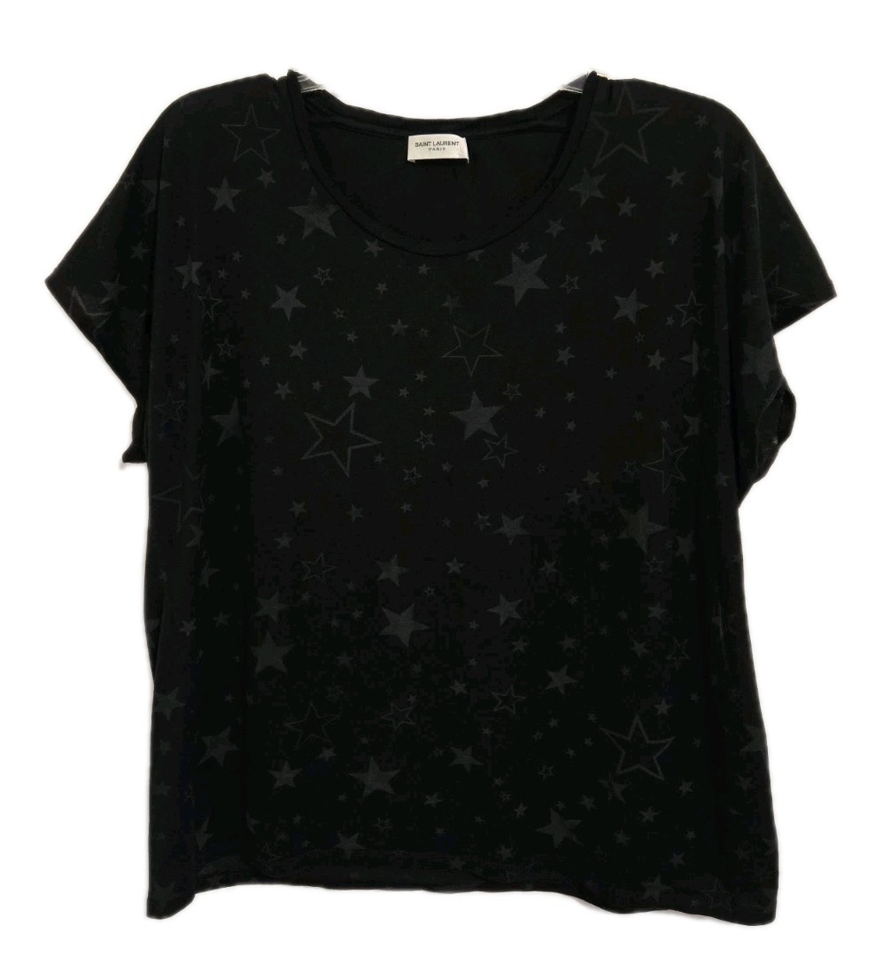 T shirt maglietta relax manica corta stampa stelle SAINT LAURENT PARIS taglia grande