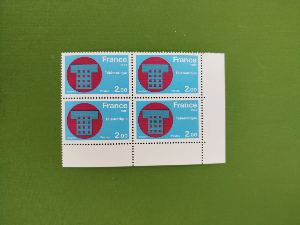1981 FRANCE Y & T N° 2130 TELEMATIQUE BLOC DE 4 TTB - Photo 1/1