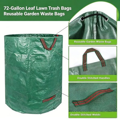 72 Gallon Garden Leaf Bags Reusable Yard Lawn Waste Strong Handles Garbage Bags