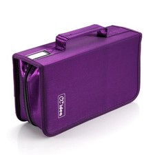 CCidea CD Case DVD Storage Holder, 128 Capacity L11 xW 6 x H3.5 INCH, Purple