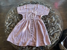 Madewell Women XS Lightspun Button Front Mini Wisteria Dove ND175