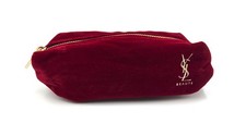 2 Bags: YSL Yves Saint Laurent Beauty Velvet Makeup Small Lip Bag ~ Burgundy