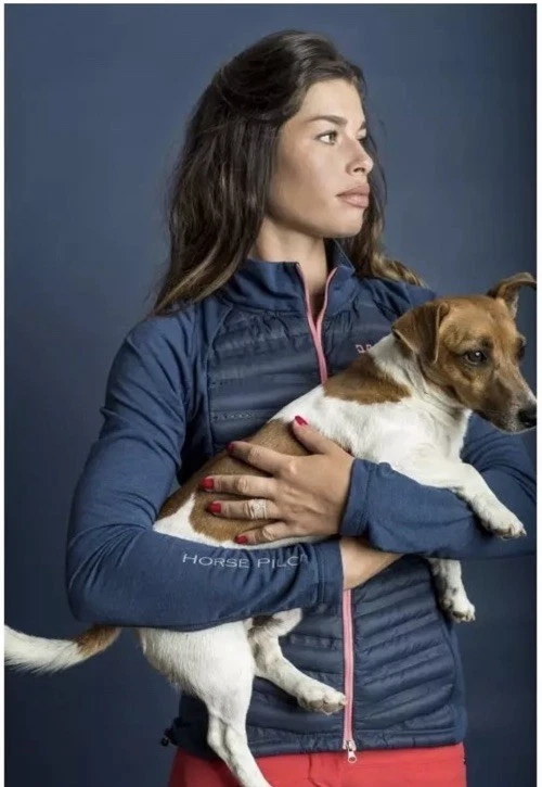 Horse Pilot Women's Storm Jacket Size Small Navy With Pink Zipper Down Blend