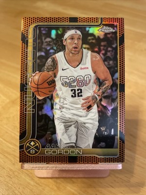 2025-26 Topps Chrome #100 Aaron Gordon Orange Basketball Border Refractor 