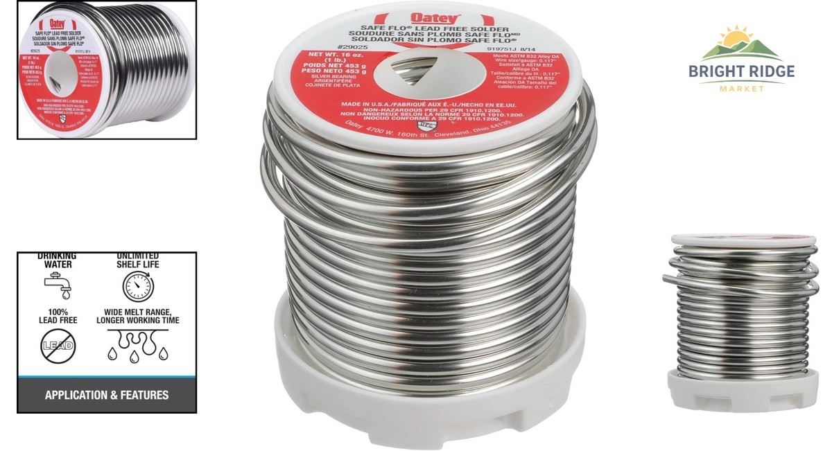 Oatey 50193 Acid Core Wire Solder – 0.5 Lb Spool, 40/60 Tin-Lead Alloy, For Gutters, Radiators & Sheet Metal