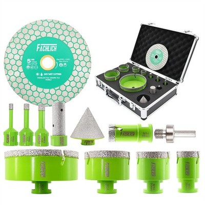 FACHLICH 13pcs 6-110mm Diamant Fliesenbohrer Set Bohrkronen Diascheibe