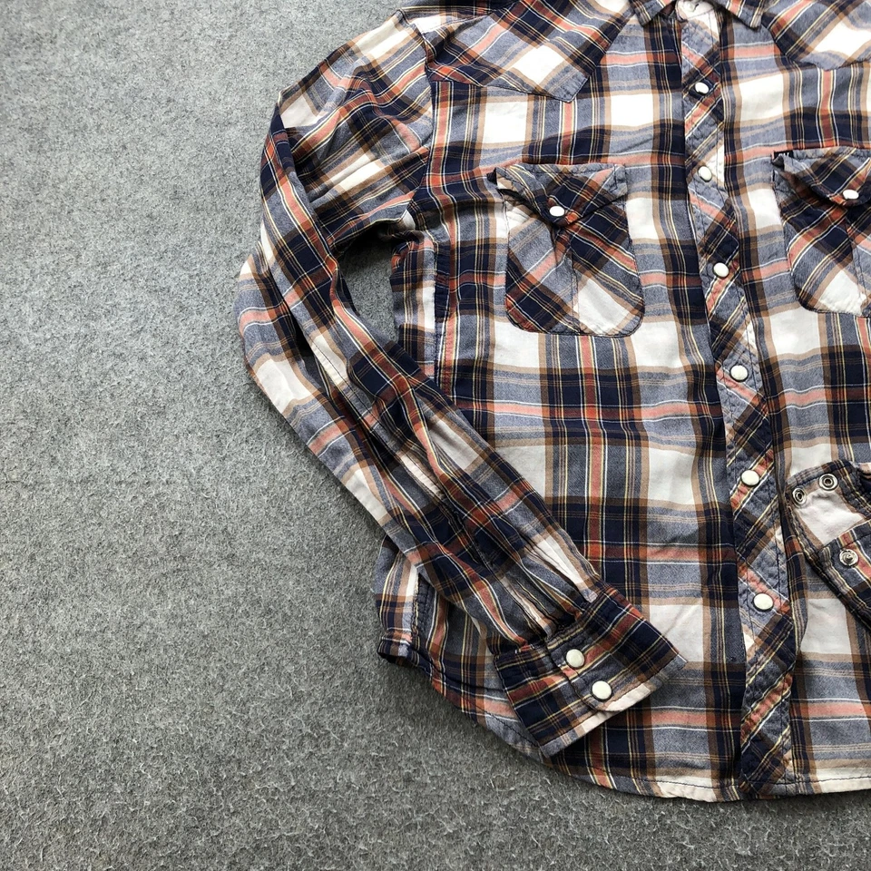 Salt Valley Western Shirt Mens Small Plaid Snap Button Pearl Snap Casual - Image 2 of 4