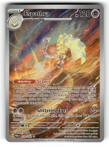 Espathra NM 197/182 Holo Paradox Rift Pokemon Illustration Rare