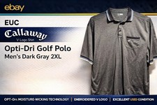 EUC Callaway Opti-Dri Golf Polo V Logo Shirt Sleeve Shirt Men  s Dark Gray 2XL