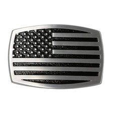 American Flag Brushed Metal Western Buckle