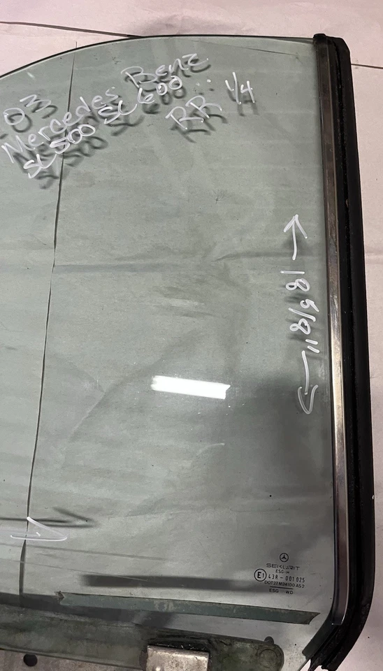 98-03 Mercedes SL500 SL600 vidro traseiro direito passageiro quarto janela - Imagem 2 de 4