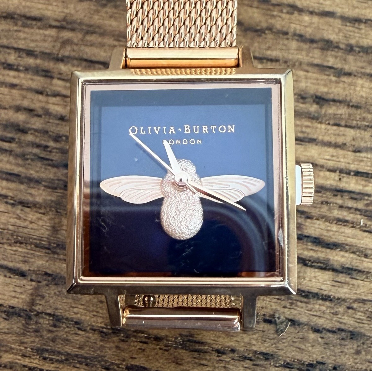 Olivia Burton London 22.5 mm Lucky Bee watch rose gold tone mesh strap NIB OLIVIA BURTON London  main image 2