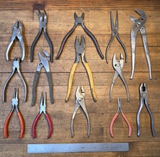 Vintage PLIERS Mixed LOT Mechanics Machinist Tool Lot IDEAL BERNARD PLIER US