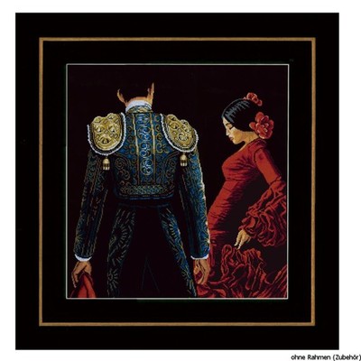Lanarte cross stitch kit ''Spanish couple Aida'', counted, DIY
